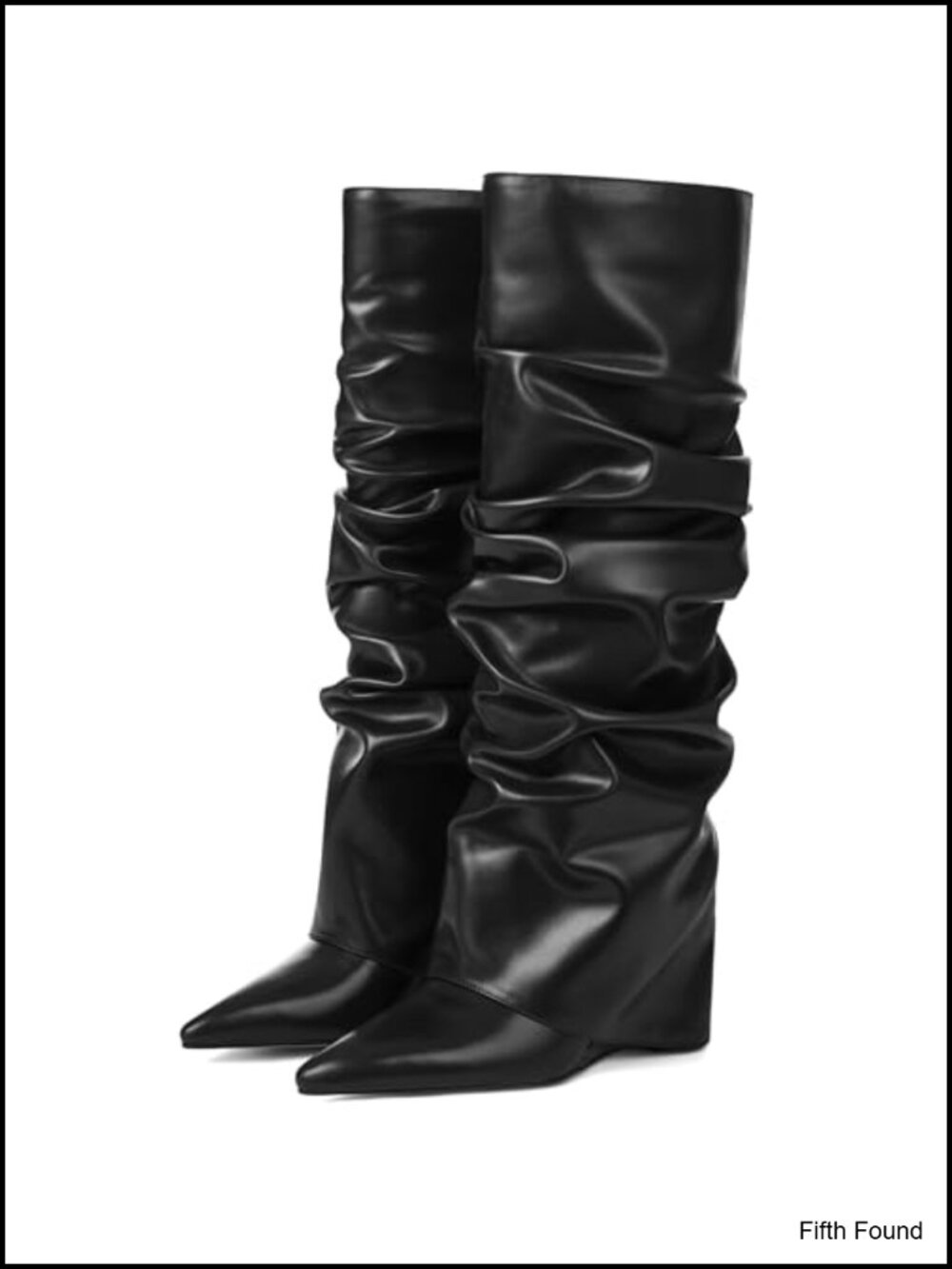 Women's Fold Over Slouch Wide Calf Knee High Boots